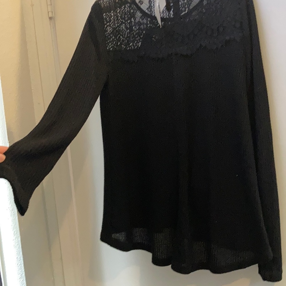Lucky Brand LA Black lace shirt Sz women’s S/M